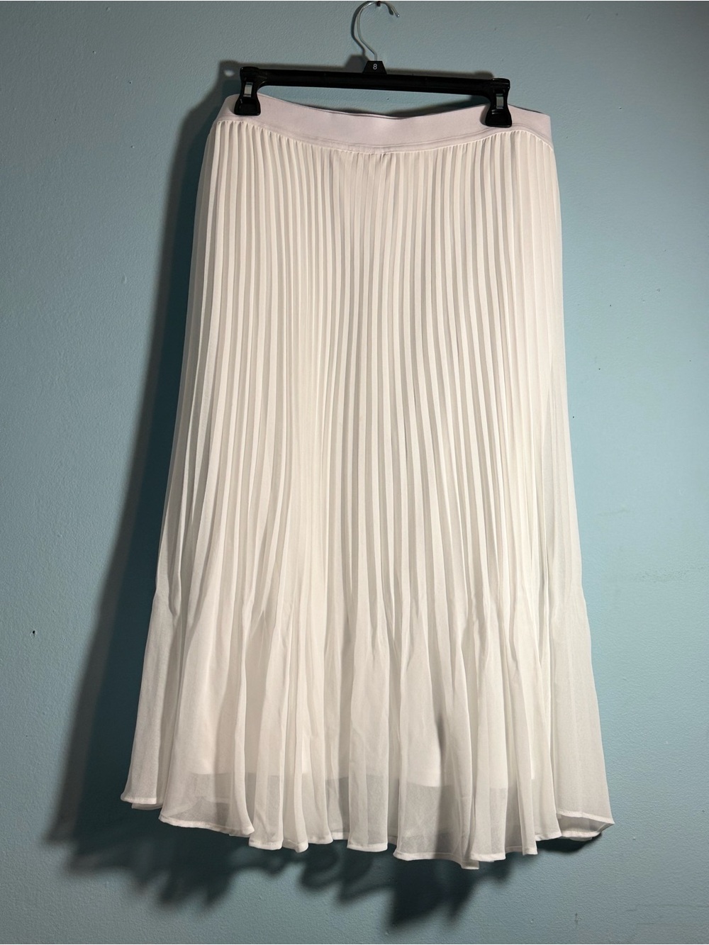 Ruby Rd. White Pleated Midi Skirt